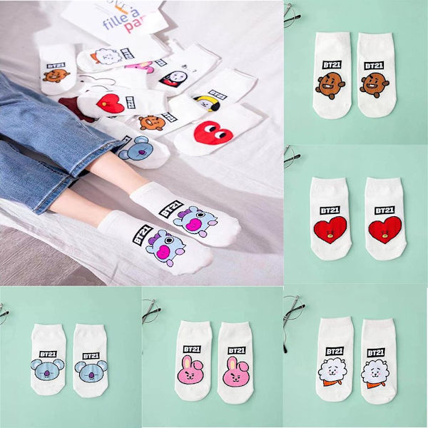 KPOP BT21 BTS Söta korta strumpor - high quality