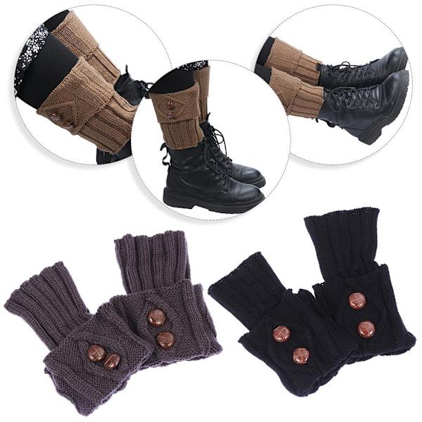 Benvärmare strumpor Knähöga Virkade Leggings KAFFE - on stock
