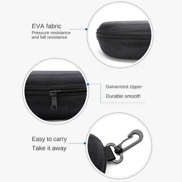 Vetoketjulliset aurinkolasit Hard Case Glasses Aurinkolasit Protector - varastossa DARK GREY