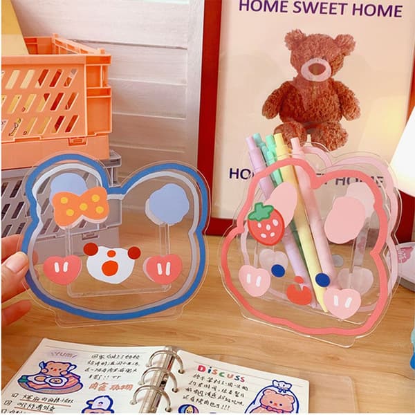 Akryylikynäteline Läpinäkyvä kynäteline SOFT CUTE BEAR SOFT - spot-ale