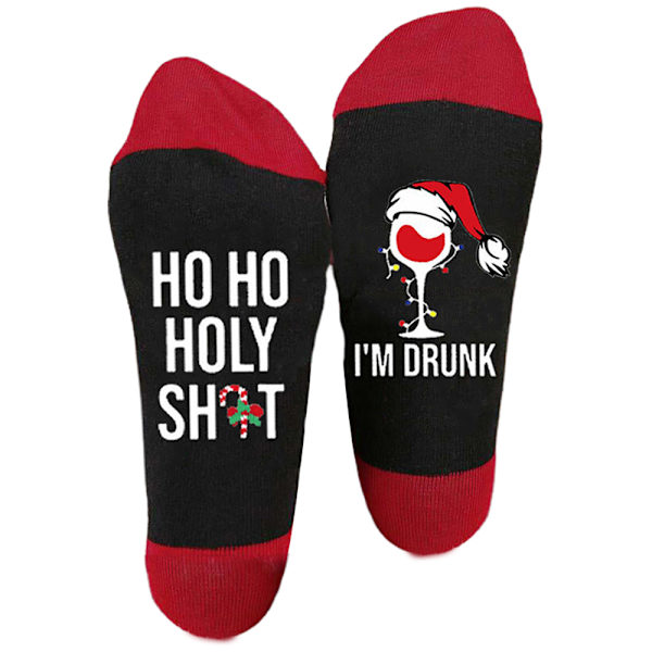 Jul tecknade Strumpor Xmas Nyhet Gåva Hem Warmer - on stock Black red