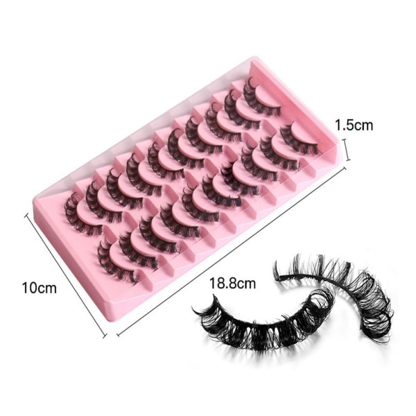 10 Pairs Lashes DD Curl Russian Volume Mink Hair tekoripset - spot-ale
