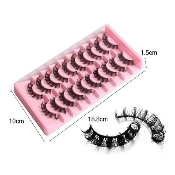 10 Pairs Lashes DD Curl Russian Volume Mink Hair tekoripset - spot-ale