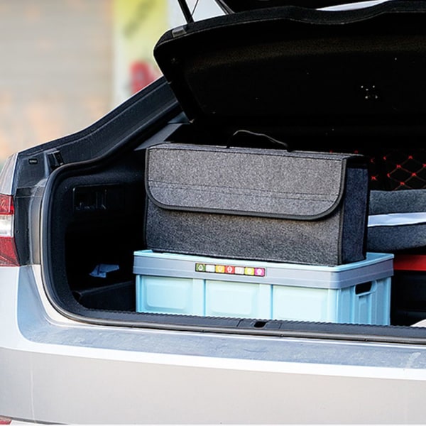 Car Boot Tidy Bag Säilytyslaatikko Taitettava tavaratilan järjestely - varastossa black