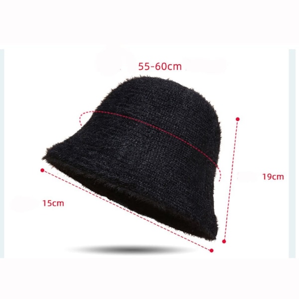 Höst Vinter Plysch Hatt Fisherman Hat SVART - stock Black