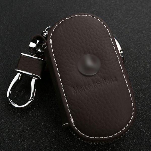 Auto Car Smart Key Case Fjärrväska Unisex nyckelkedjehållare Zip - on stock Coffee