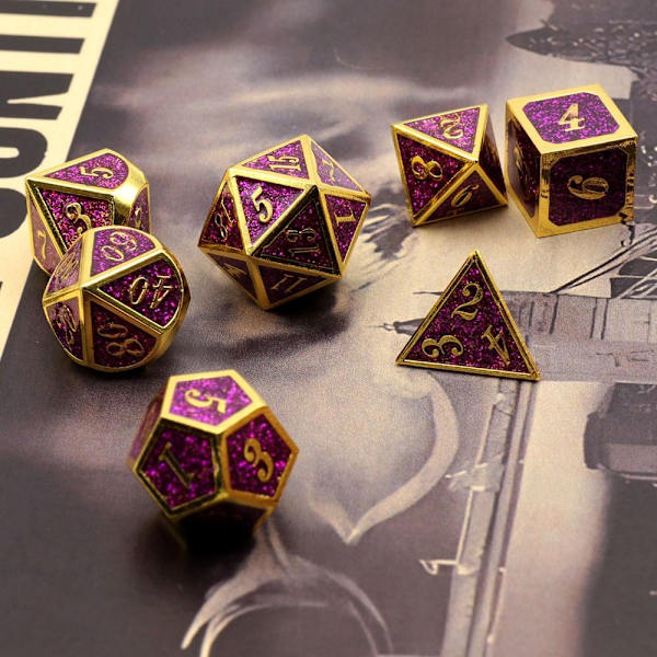 7kpl DND Metal Dice Set Game Dice - spot ale