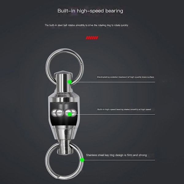 10 st Fishing Rolling Swivel Connector Heavy Duty Ball 8 - high quality 8