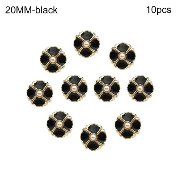 10st metallpärlknappar skjortaknappar SVART 20MM10ST 10ST - spot försäljning black 20MM10pcs-10pcs