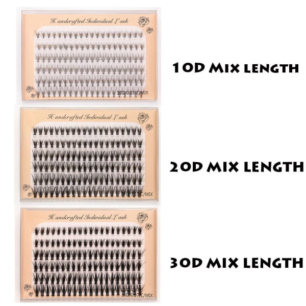 6 riviä yksittäiset ripset Soft Thick MIX LENGTH30D 30D - spot ale