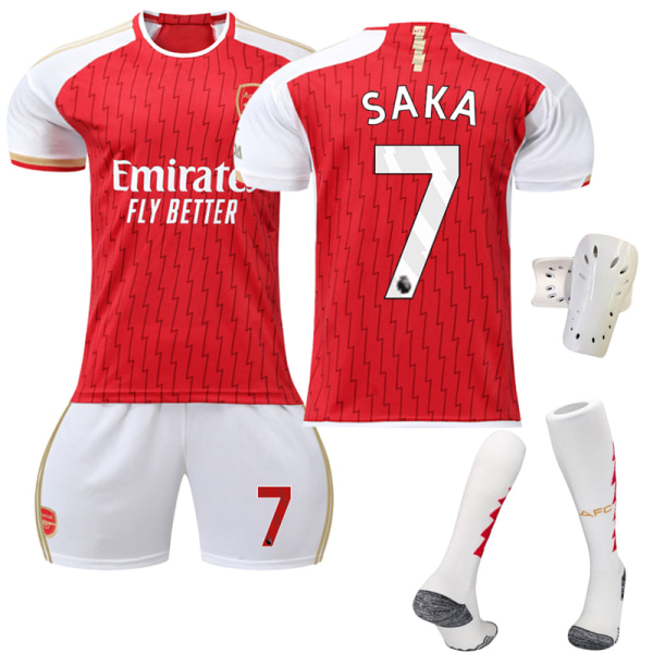 23-24 Ny Arsenal Hemma Fotbollsdräkter #7 Saka Uniform Suit - spot försäljning Kids 22(120-130CM)