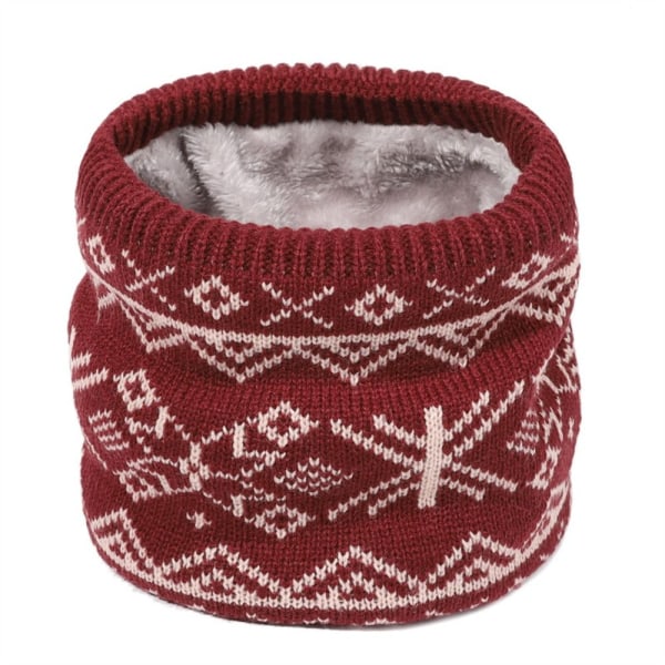 Knitted Neck Damask Neck Warmer RED - spot-ale red