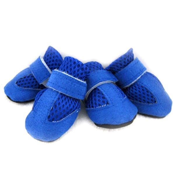 Liten Hund Katt Anti Halk Skor Skydds Pet Puppy Mesh Booties - on stock blue XL