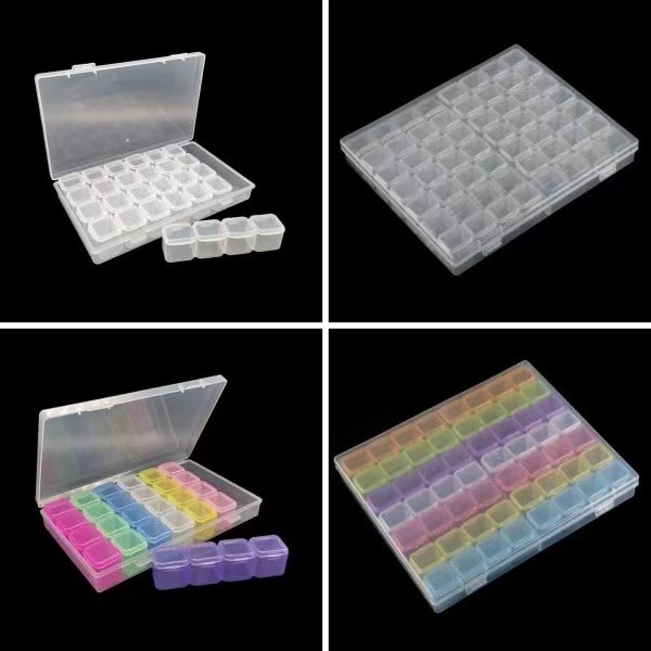 28/56 Grids Beads Storage Box, Art Rhinestone Tools - on stock multicolour 28 compartment storage box