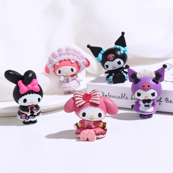 5kpl/setti My Melody Figure Kuromi Kt Cat Cake Topper - laadukas