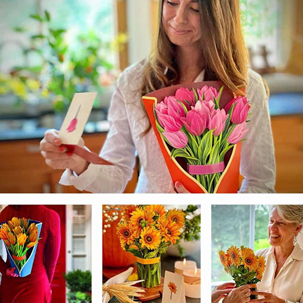 3D Pop-up bukett Papper Blommor SOL BLOMMA - spot sales