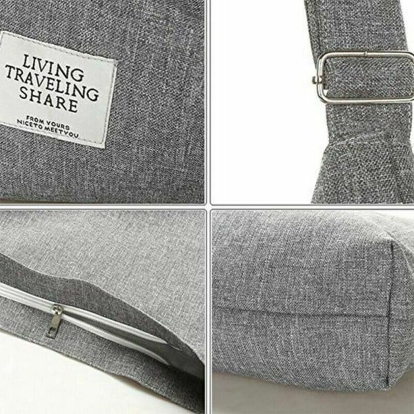axelväska, väska för damer, tyg Messenger GRÅ - high quality Gray