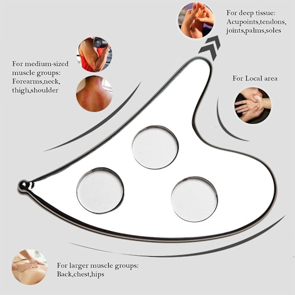 Gua Sha massageverktyg i rostfritt stål - on stock