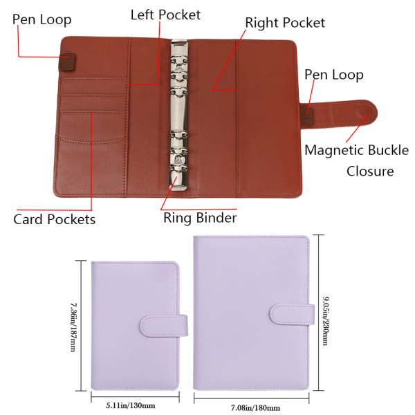 /A5 Notebook cover Anteckningsblock BROWN - high quality brown A6
