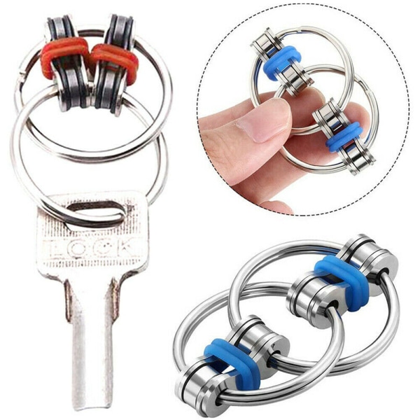 Fidget Bike Chain Ring Finger Spinner Fidget Kid Sensory Toy - high quality Black