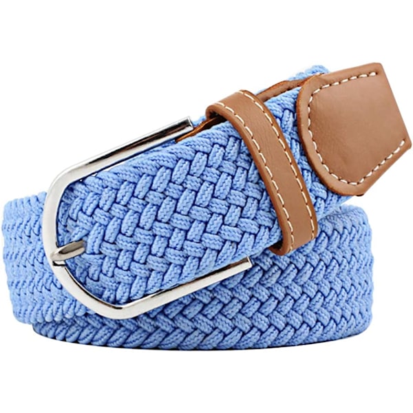 Flerfärgade elastiska vävda bälten Casual flätat stretchbälte - on stock Light Blue