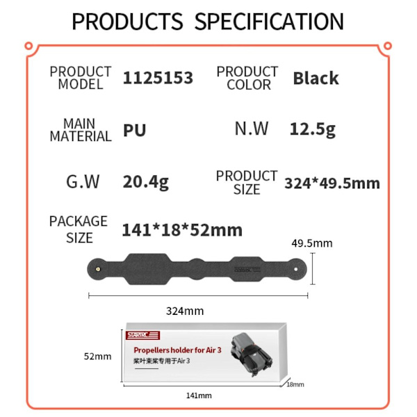 Propellerhållare Propellrar Stabilisator Fast skydd - spot försäljning black