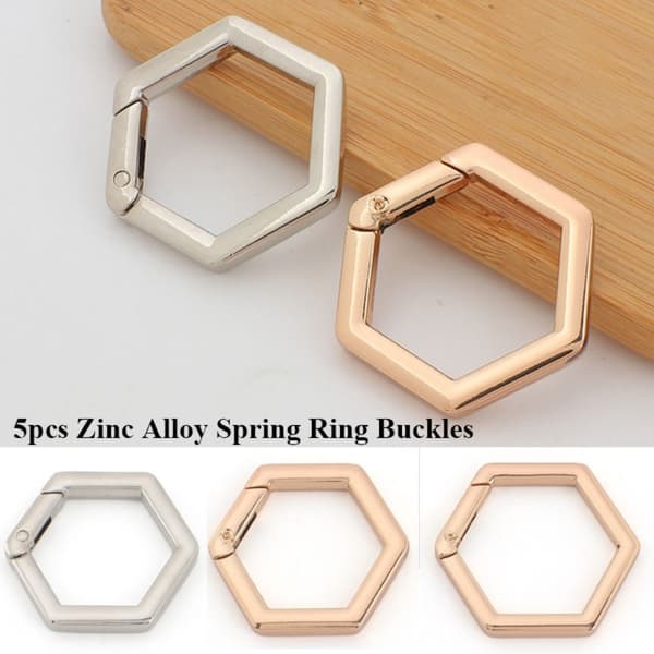 5st Fjäderring Spännen Karbinhake Handväskor SILVER 4MM - stock Silver 4mm