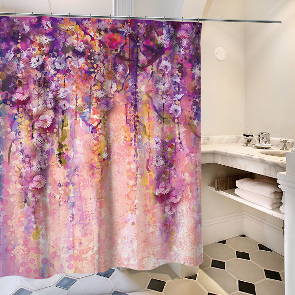 Dusch Vattentät Print Badrum Gardiner Fönster Toalett - high quality Blue 180*200 cm