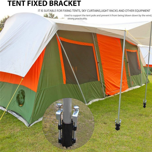 Camping Stång Hållare Stander Fast Clip Markis Tillbehör Utomhus - on stock