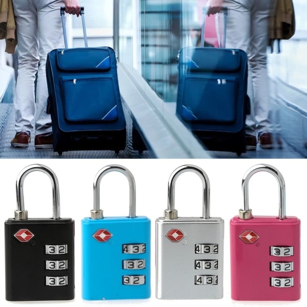 TSA Customs Code Lock Matkatavaroiden Salasanalukko SILVER - varastossa Silver