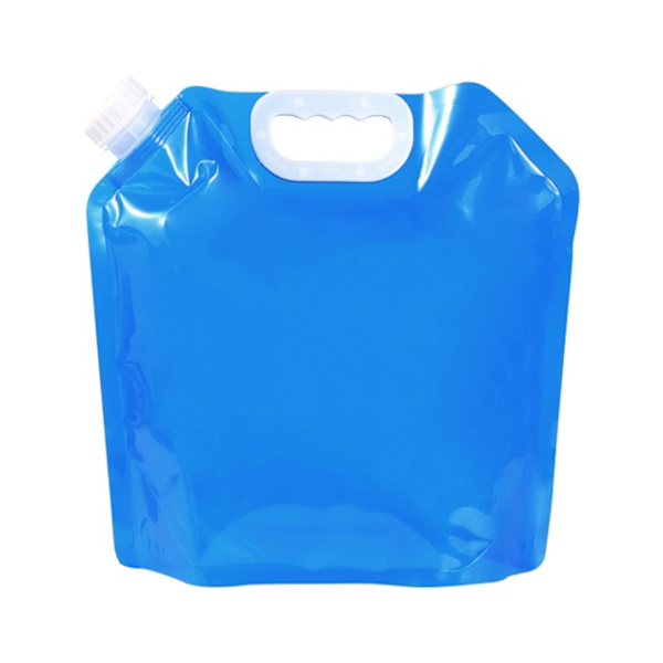 Utomhus Bärbar vattenpåse i plast med hopfällbar behållare - high quality Blue 5L no faucet