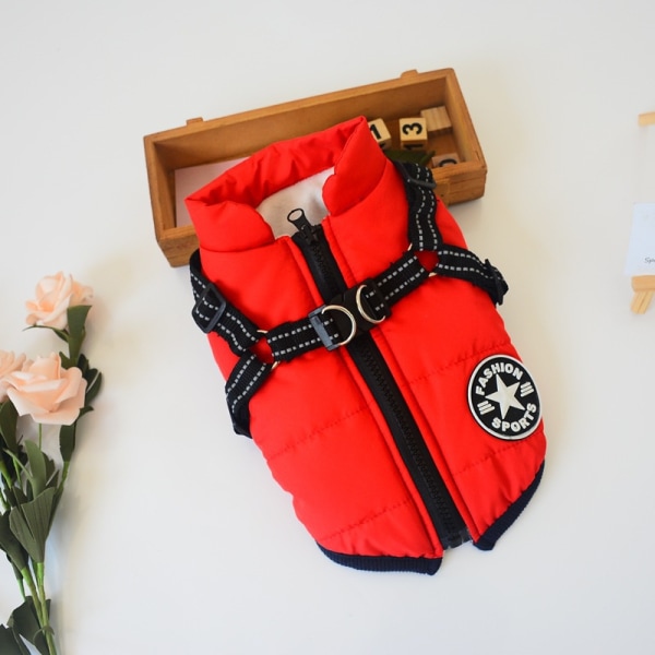 Pet bomull vadderade kläder Vintervarm Pet Dog Jacka - spot sales red L