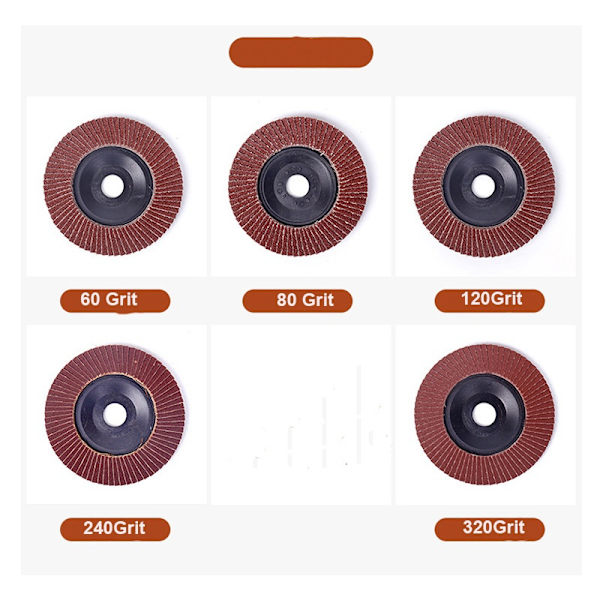 4,5 tum 60-360 sandkorn blandade aluminiumoxidslipskivor - high quality 360Grit-10pcs