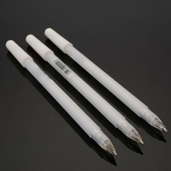 5 kpl 0,8 mm White Pen Sketch Fine Liner Pen Superior High Light - korkea laatu Silver