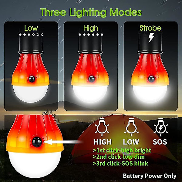 LED-campinglampor [4-pack] Bärbara LED-tältlampor - high quality