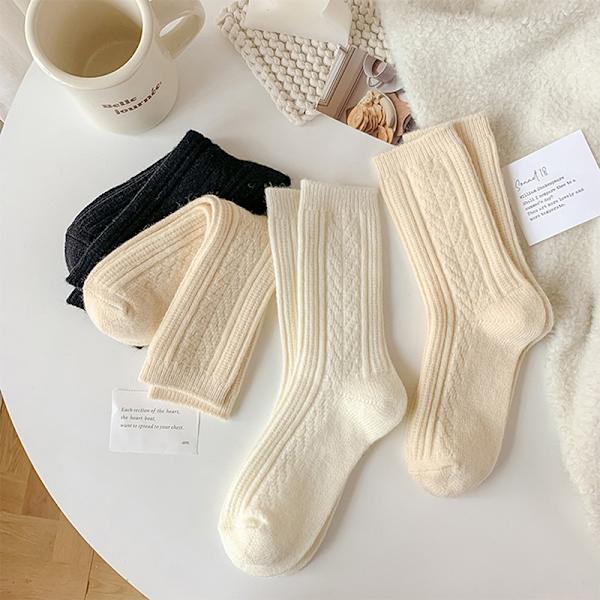 Nya vinterstrumpor Dam Cashmere Wool Tjocka Varma Damstrumpor S - on stock Beige