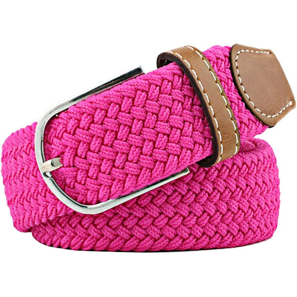 Flerfärgade elastiska vävda bälten Casual flätat stretchbälte - on stock 16 Cerise