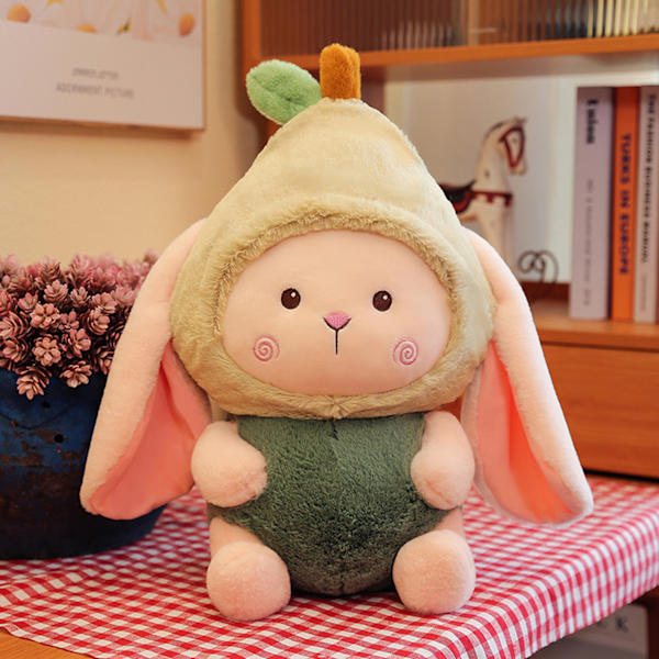 Härlig fruktkaninleksak fylld kudde Hudvänlig plyschdocka - stock 30cm avocado rabbit