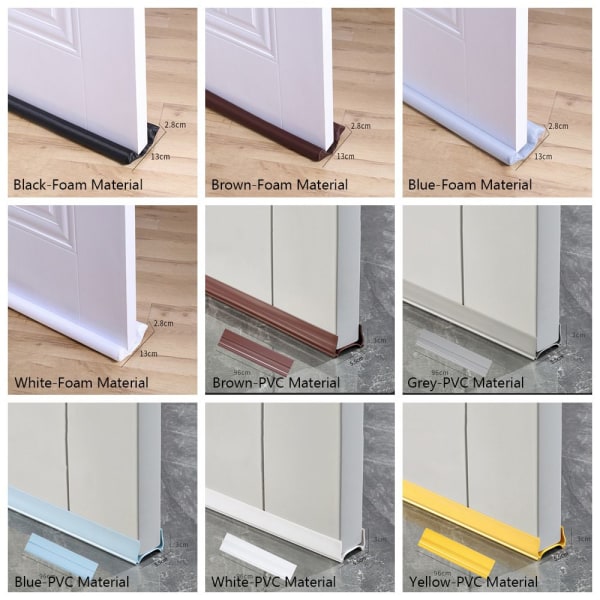 Dörr Botten Tätningslist Drag Excluder VIT-PVC MATERIAL - spot försäljning