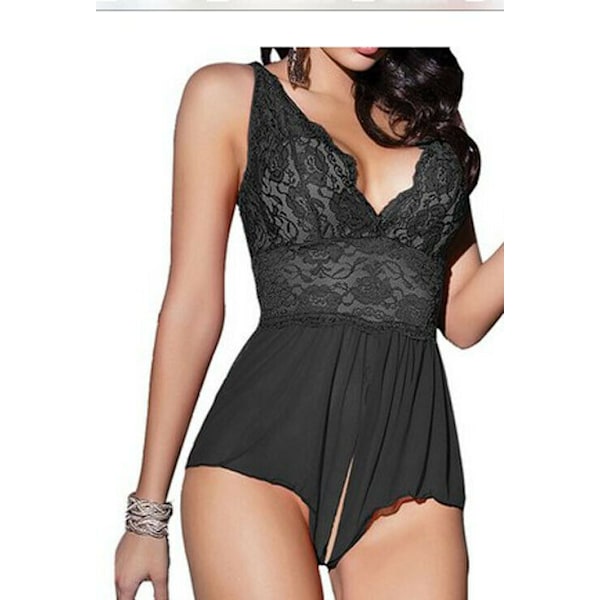 Body Blommig Spets Kvinnor Grenlös Babydoll Underkläder - high quality Purple M