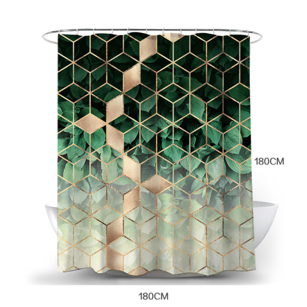 Modern geometrisk grafisk printed vattentät duschdraperi - stock #5 180*180cm