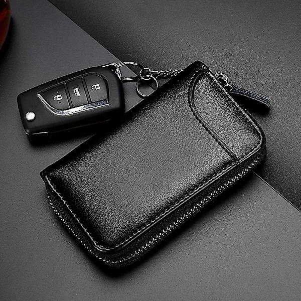 Bilnyckelhållare i läder Plånbok Case Fodral Dragkedja kvinnligt case - stock
