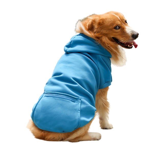tor hundtröja med dragkedja Hoodie weatshirt enfärgade kläder - spot sales lake bule S