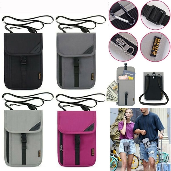 RFID-esto passilaukku Lompakko DARK GREY - varastossa dark gray
