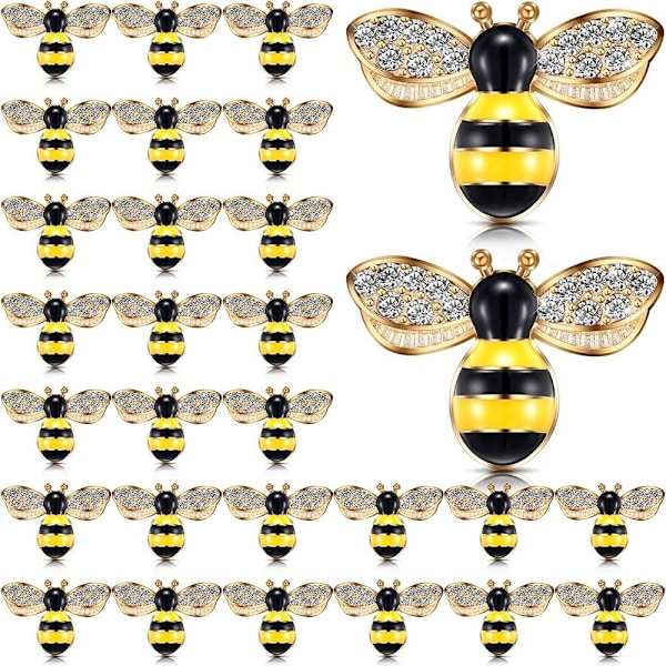 50 kpl Bee Charms Rhinestone Enamel - varastossa
