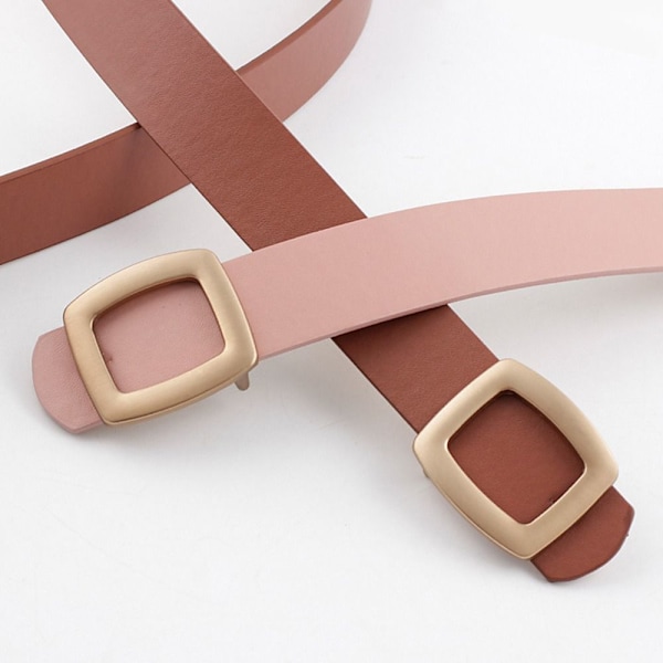 Läder brett bälte Gold Pin Spänne Midjeband SVART - on stock black