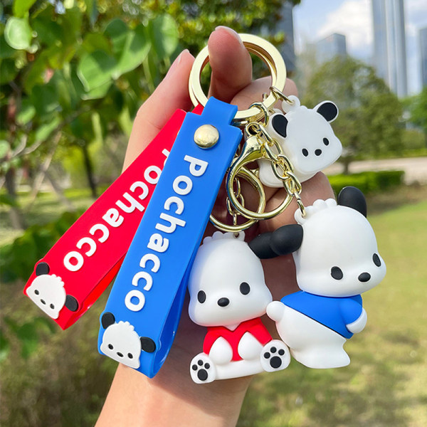 Kawaii Sanrio Keychain e Cartoon Pochacco Doll Pendant Car Key -avain - varastossa Red