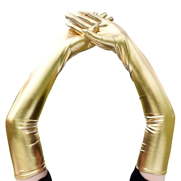 Läderhandskar dam Cosplay kostym 21" - spot sales Gold