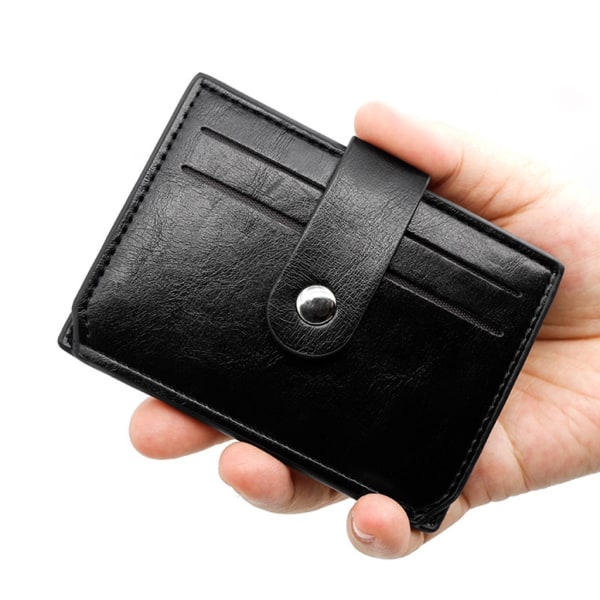 Miesten lompakkopankki luottokorttipidike vedenpitävä PU-nahkainen Multi Slot -kotelo - kukkaro kytkinlaukku soljella - korkea laatu Black
