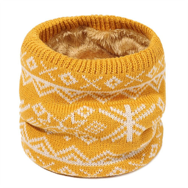 Stickad Neck Damask Halsvärmare GUL - on stock yellow